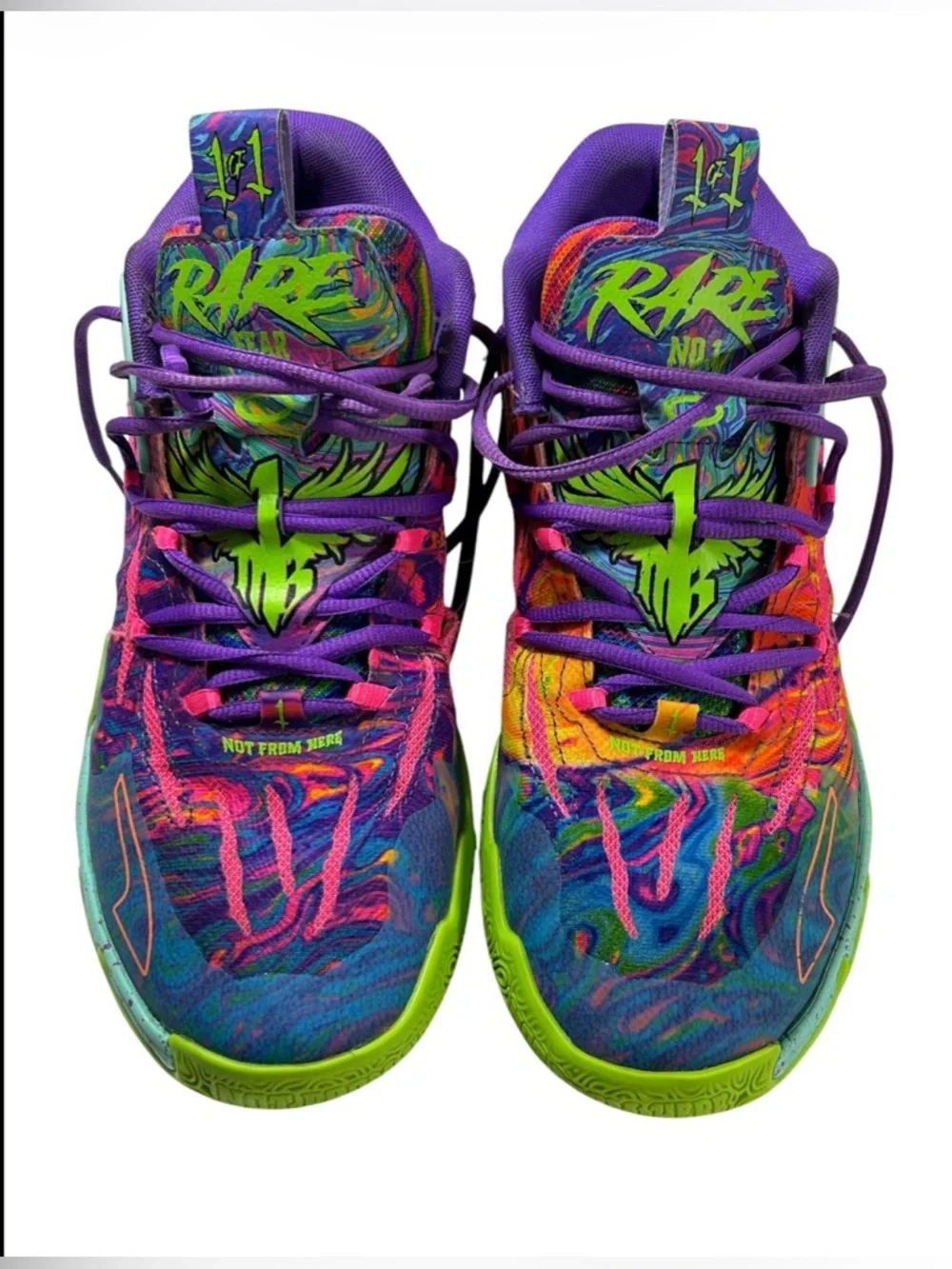 Puma MB.03 Toxic LaMelo Ball Purple Green 379899-01 Men's Size 9.5 Rare "1 of 1" - Picture 1 of 7
